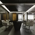 Modern Public Office Space Interior With Conference Table Ergonomic Chairs Wooden Doors And Large Windows
