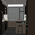 Modern Open Kitchen Interior With Island Counter Cabinets And Natural Light View