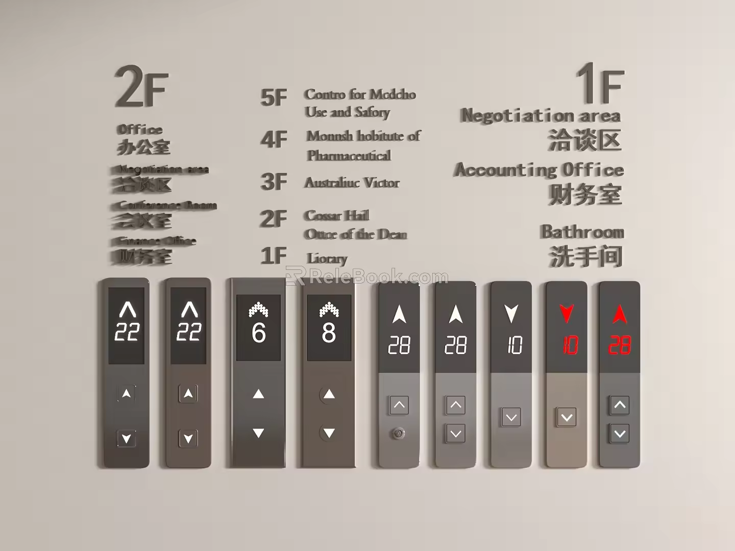 Switch Elevator Switch Elevator Button Elevator Outcall Box Outcall Panel Floor Button 3d model