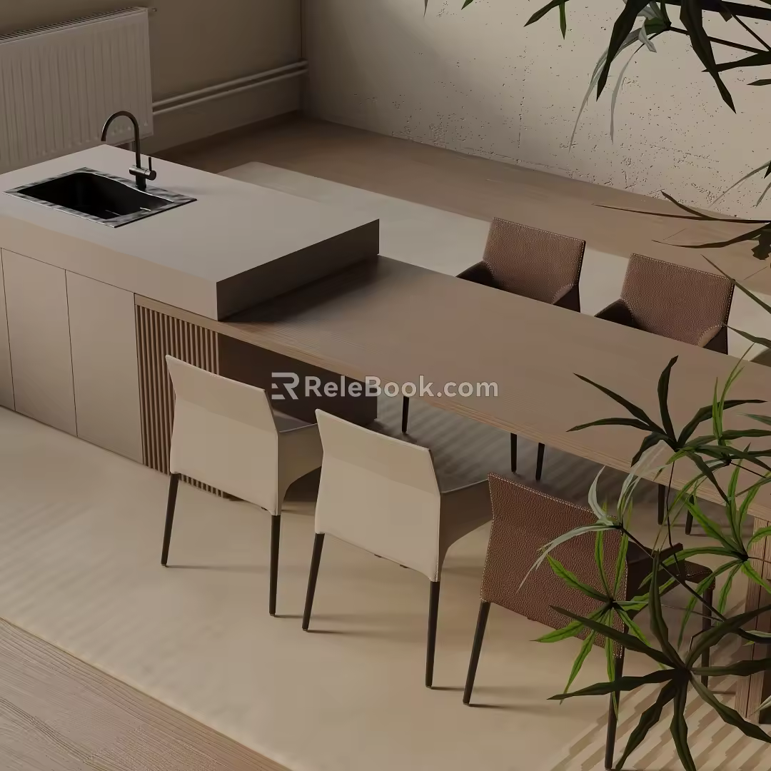 Modern table combination 3d model