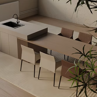 Modern table combination 3d model