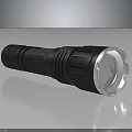 Black Flashlight With Ergonomic Grip Textured Surface And Durable Metal Head Design 3d model