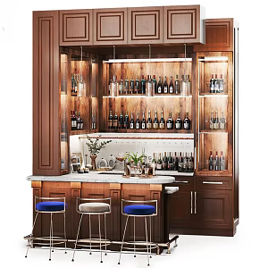 American Bar Reception Desk 3d model