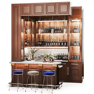 American Bar Reception Desk 3d model