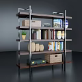 Stylish Multi Tiered Bookshelf With Various Books Magazines And Decorative Items