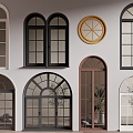 Curved windows, floor-to-ceiling windows, casement windows, aluminum alloy windows 3d model