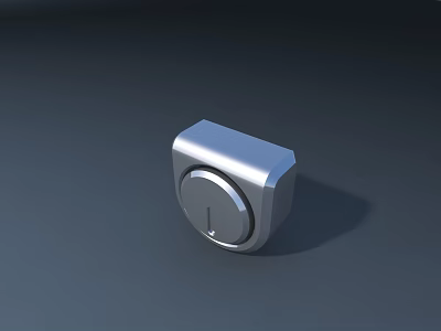 Modern Silver Metal Door Handle With Sleek Circular Design And Keyhole 3d model