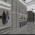 Modern Living And Dining Room Interior With Sofa Coffee Table TV And Chandelier