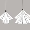 Modern White Petal Shaped Pendant Lights With Golden Top And Elegant Design