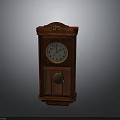 Electronic Wall Clock With Wooden Case Decorative Top White Dial And Black Hands
