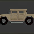 Beige Military Vehicle With Canvas Top And Rugged Off Road Design