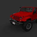 Red Convertible Off Road Car With Large Tires And Open Top Design