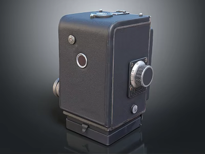 Mobile Digital Vintage Camera With Black Body Metal Dials And Classic Lens Design 3d model