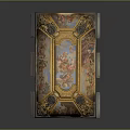 Classic Style Decorative Storage Box With Golden Accents And Colorful Art Paintings