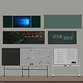 Public Facilities In Modern Classroom With Blackboard Whiteboard And Display Screens
