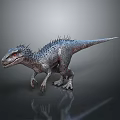 Gray Spiked Dinosaur 3D Model With Reflective Surface And Gray Background 3d model