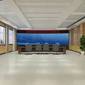 Spacious Monitoring Room Interior Design With Large Display Screen Desks Chairs Wooden Walls And Plants