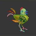 Yellow Mechanical Chick Character With Red Comb Mechanical Wings Legs And CHICK Text