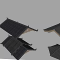 Traditional Chinese Roof Components With Wooden Frames And Tile Designs