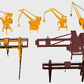 Public Port Facilities Featuring Various Cranes And Heavy Lifting Machinery