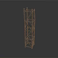 Black Architectural Tower Frame Structure With Crossed Beams And Metal Framework
