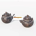 Traditional Antique Style Tea Pots With Intricate Carved Patterns And Classic Design
