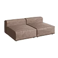 Comfortable Modern Light Brown Modular Two Seater Sofa With Minimalist Design 3d model