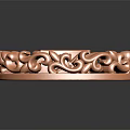 Elegant Rose Gold Ring With Intricate Floral Filigree Design And Smooth Polished Surface