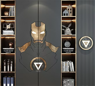 Iron Man Decorative Cabinet Background Wall Bookcase Wardrobe 3d model
