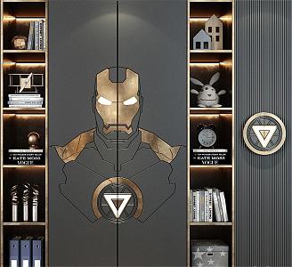 Iron Man Decorative Cabinet Background Wall Bookcase Wardrobe 3d model