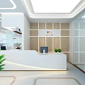 Modern Hospital Outpatient Clinic Interior Design With Reception Desk And Medical Facilities
