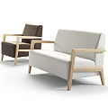 Nordic Combination Sofa Single Sofa 3d model