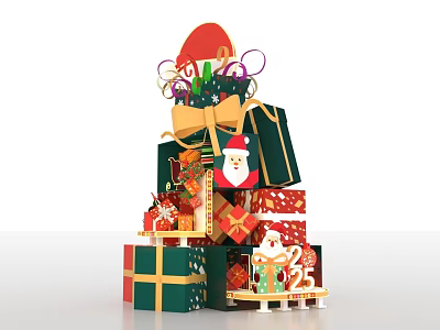 commercial christmas beauty chen dp gift christmas decoration santa claus 3d model