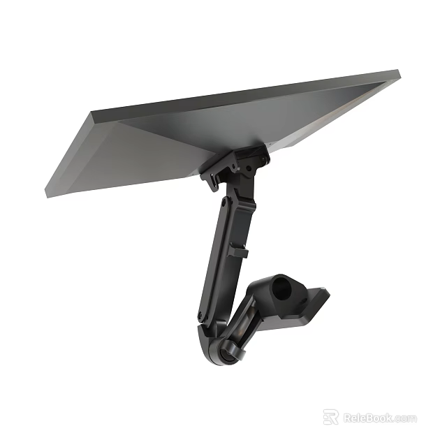 Black Adjustable Monitor Stand With Sturdy Arm For Computer Screen Support 3d model 