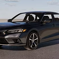 Black Honda Sedan With Modern Exterior Design And Black Silver Alloy Wheels