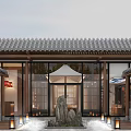 New Chinese-style Silverware Shop Ancient Architecture 3d model