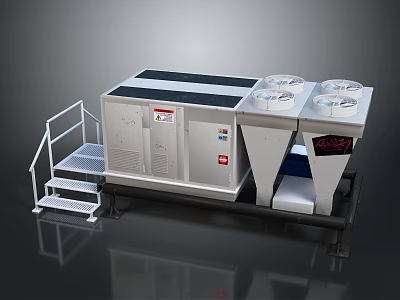 High Performance Computer Server Device With Multiple Cooling Fans And Control Panel 3d model