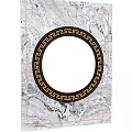 Elegant Decorative Screen with Marble Background Circular Design and Gold Greek Key Frame