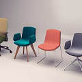 Colorful Office Chairs With Armrests And Diverse Base Designs For Workspace