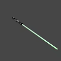 Futuristic Sci Fi Weapon Green Glowing Lightsaber With Metallic Hilt On Green Screen Background