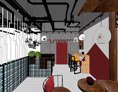 Industrial LOFT Restaurant Catering Storefront 3d model Industrial LOFT Restaurant Catering Storefront 3d model