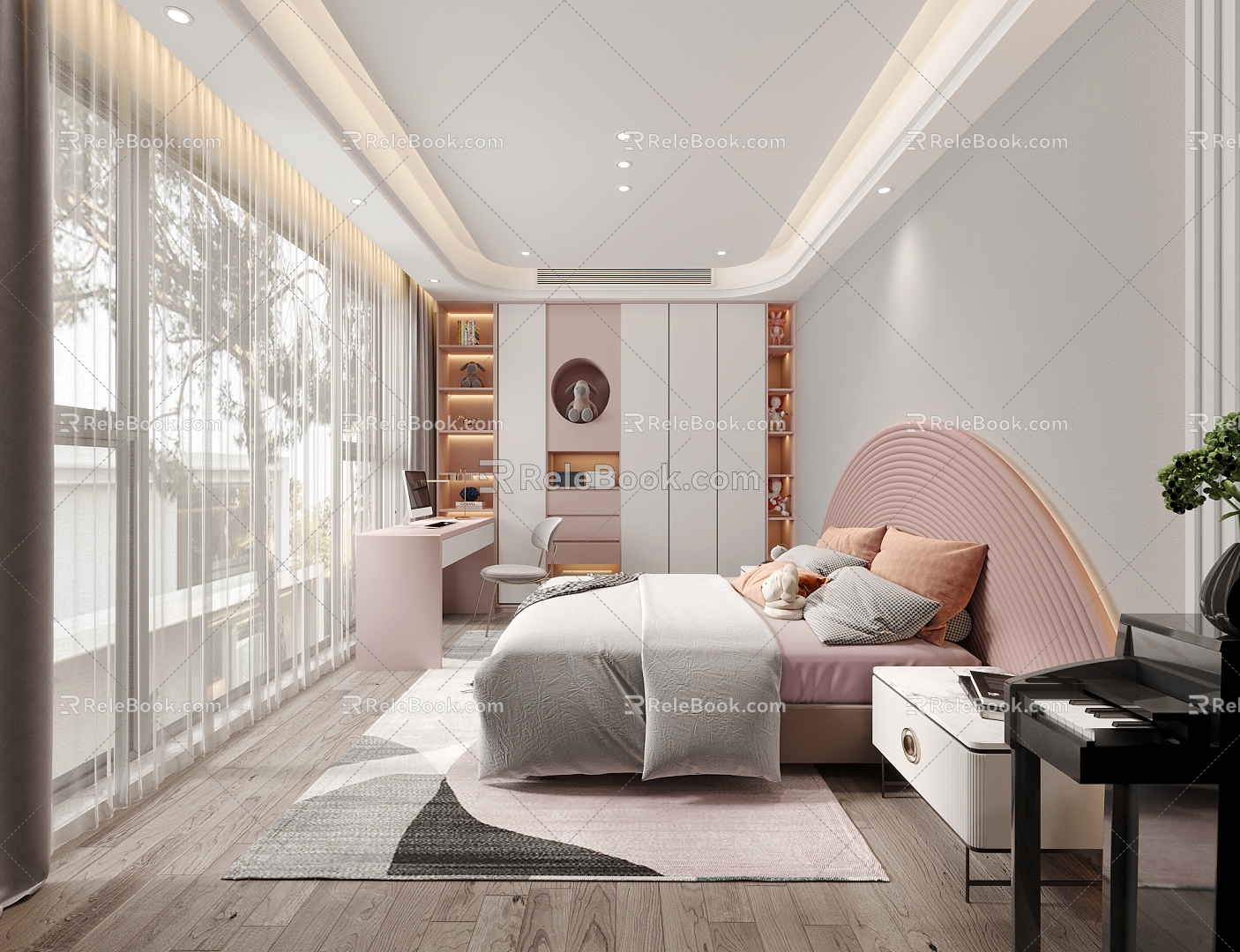 Bedroom Daughter Room Model Children's Room Home Decoration Bedroom Villa Daughter 3d model