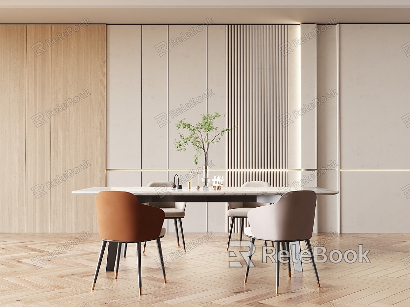 Modern Dining Table and Chair Combination model