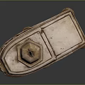 Vintage Religious Brass Casket With Dome Cross Arched Windows And Decorative Feet