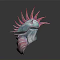 Iridescent Fantasy Helmet With Spiked Top And Pink Blue Gradient Layered Design