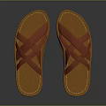 Red Cross Strap Slippers With Brown Sole For Casual Comfortable Wear