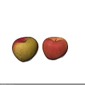 Two Fresh Apples One Yellow Green and One Red on White Surface