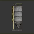 Industrial Metal Tower Equipment With Yellow Ladder Platform And Base Support Structure