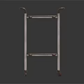 Simple Metal Two Tier Utility Cart With Handles And Mobile Rolling Wheels