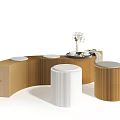 Curved Wooden Public Chair Design With Round Seats And Modular Structure For Public Spaces